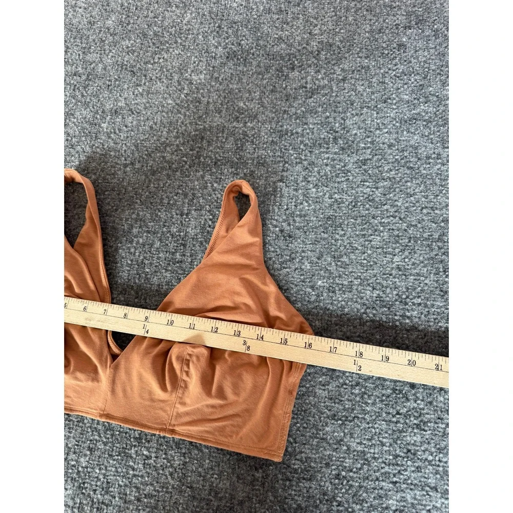 Parade Bra Bralette Scoop Pull On Tencel Lycra Solid Brown Sz Large